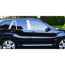 Молдинги дверних стійок (8 шт., нерж.) для BMW X5 E-53 1999-2006 рр
