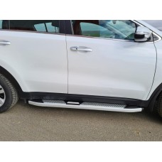 Бокові пороги Mevsim Grey (2 шт., Алюміній) для Kia Sportage 2015-2021 рр