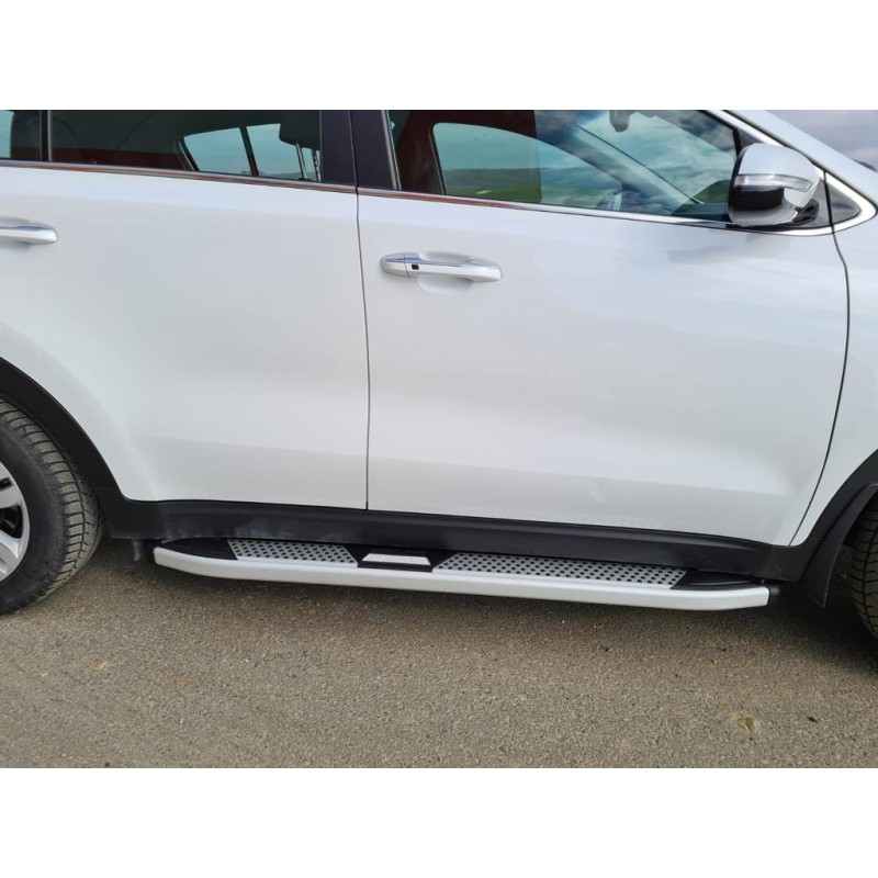 Бокові пороги Mevsim Grey (2 шт., Алюміній) для Kia Sportage 2015-2021 рр