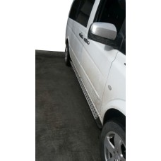 Боковые пороги Dot-line (2 шт., алюм.) Длинная (ExtraLong) для Mercedes Vito W639 2004-2014 гг