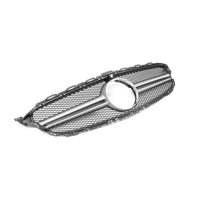 Передняя решетка AMG Silver 2014-2018, с камерой для Mercedes C-сlass W205