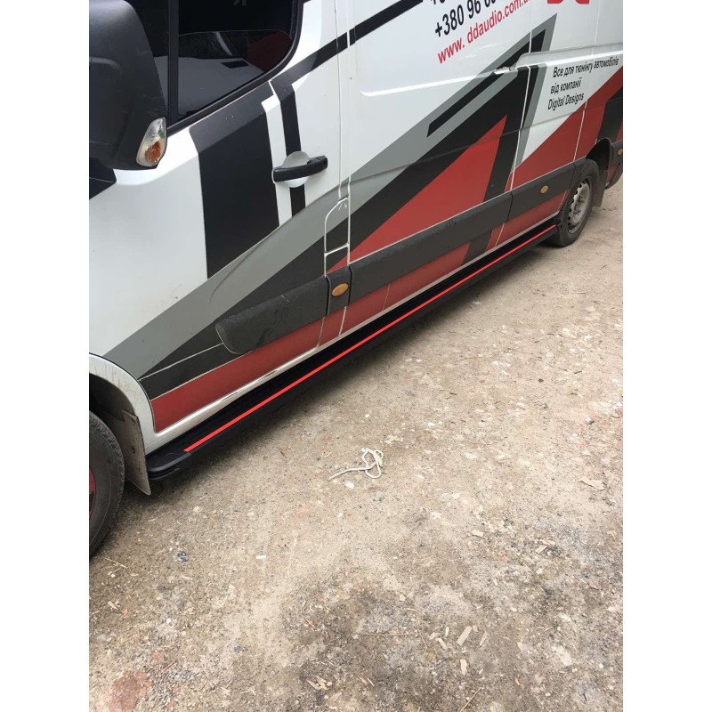 Бокові пороги Maya Red (2 шт., алюміній) Довга база для Renault Master 2011-2023 рр