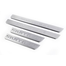 Накладка на пороги Carmos V1 (4 шт, нерж) для Hyundai Santa Fe 2 2006-2012 рр