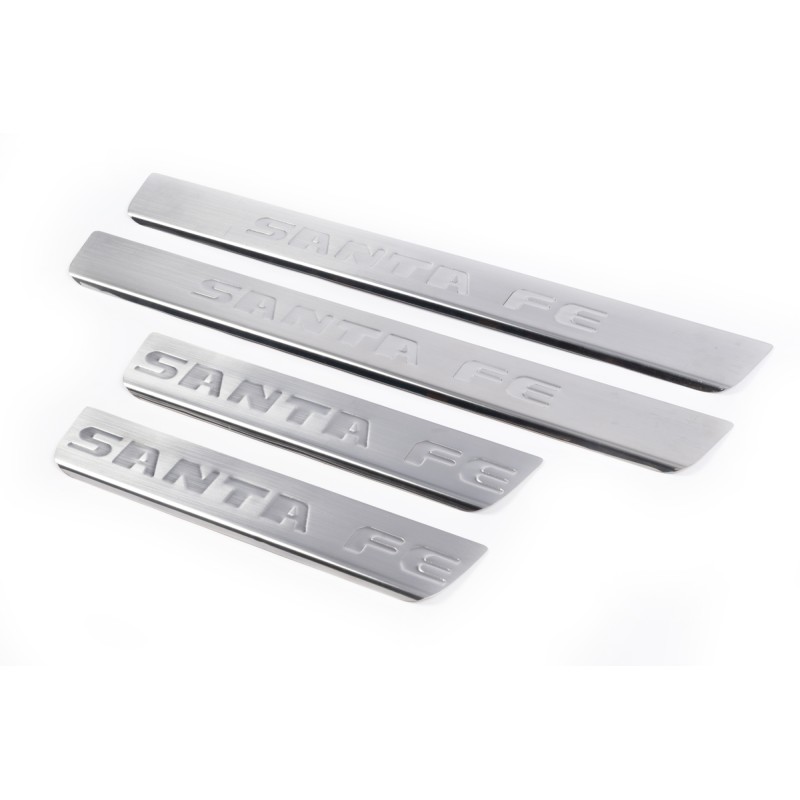 Накладка на пороги Carmos V1 (4 шт, нерж) для Hyundai Santa Fe 2 2006-2012 гг