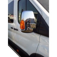 Накладки на дзеркала (2 шт, хром) Полірована нержавіюча сталь для Ford Transit 2014- рр