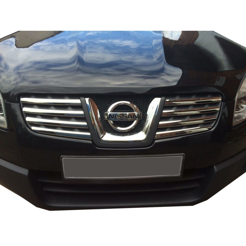 Накладки на решітку радіатора (8 шт, нерж.) Carmos - Турецька сталь для Nissan Qashqai 2007-2010 рр