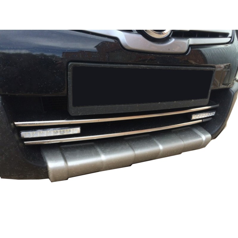 Полоски на нижнюю решетку (2 шт, нерж) Carmos - Турецкая сталь для Nissan Qashqai 2007-2010 гг