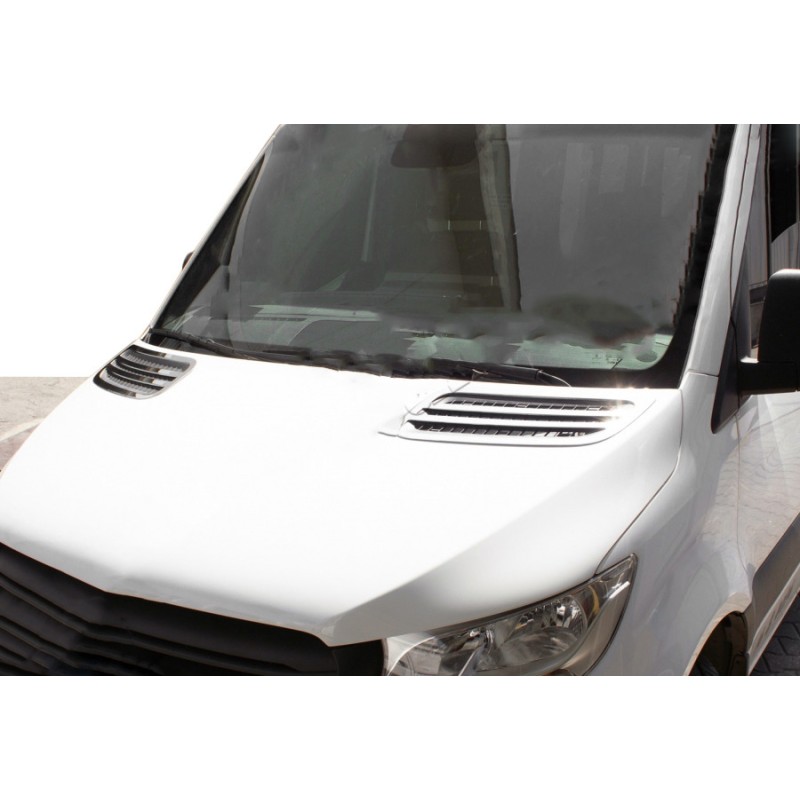 Накладки на повітрозабірник Carmos (2 шт., нерж) для Mercedes Sprinter W907/W910 2018- рр