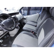 Авточохли (кожзам і тканина, Premium) Передні 1 та 1 для Nissan Primastar 2002-2014 рр
