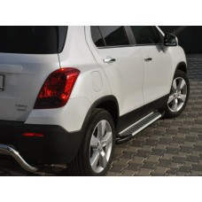 Бокові пороги Allmond Grey (2 шт., алюміній) для Chevrolet Trax 2012-2023 рр