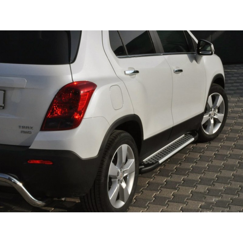 Бокові пороги Allmond Grey (2 шт., алюміній) для Chevrolet Trax 2012-2023 рр