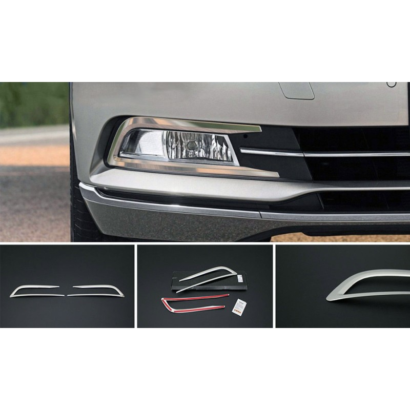 Накладки на противотуманки 2015-2018 (2 шт, нерж) для Volkswagen Passat B8