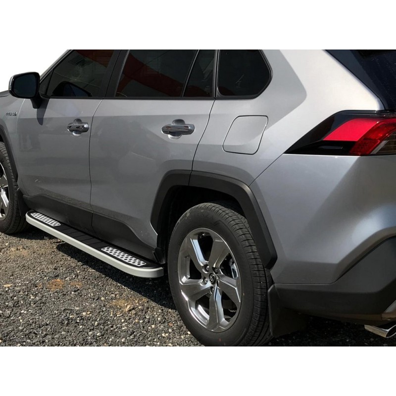 Бокові пороги Tayga V2 (2 шт., алюміній) для Toyota Rav 4 2019- рр
