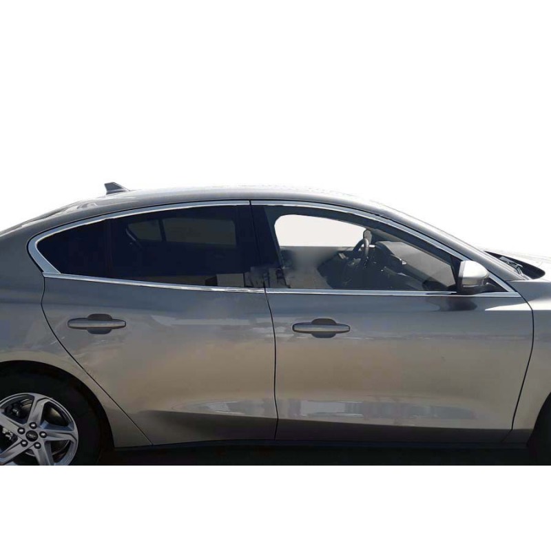 Верхня окантовка стекол OmsaLine HB, SD (4 шт, нерж.) для Ford Focus IV 2018- рр