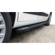 Бокові пороги Rainbow Black (2 шт, алюмін. профілю.) для Fiat Fiorino/Qubo