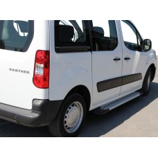 Бокові пороги Allmond Grey (2 шт., алюм.) для Citroen Berlingo 2008-2018 рр