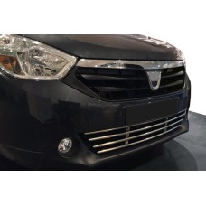 Решітка в бампер (нерж) для Dacia Lodgy 2012-2022 рр