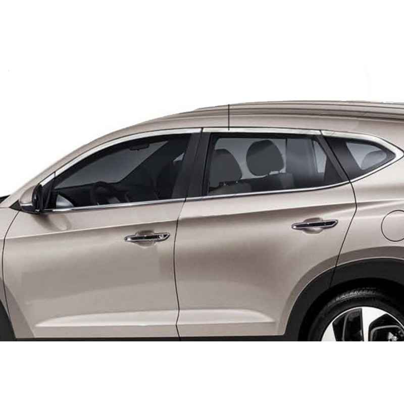 Верхня окантовка вікон (10 шт, нерж) для Hyundai Tucson TL 2016-2021рр