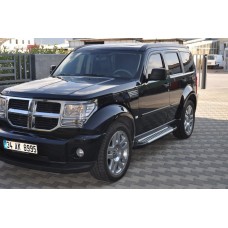 Бокові пороги Allmond Grey (2 шт., алюміній) для Dodge Nitro 2007- рр
