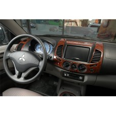 Накладки на панель (14 деталей) Дерево для Mitsubishi L200 2006-2015 рр