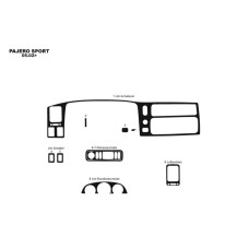 Накладки на панель (2002-2007) Алюміній для Mitsubishi Pajero Sport рр