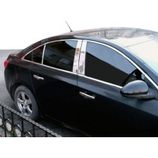 Молдинг дверних стійок (4 шт, нерж.) для Fiat Albea 2002- рр