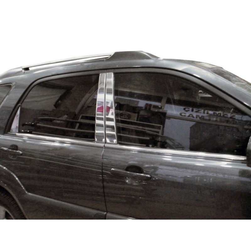 Накладки на стойки (6 шт, нерж) для Kia Sportage 2004-2010 гг