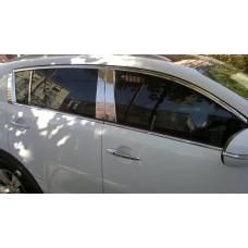 Молдинг дверных стоек (6 шт, нерж.) для Ford Fiesta 2008-2017 гг