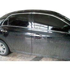 Верхня окантовка стекол (4 шт, нерж) для Toyota Corolla 2007-2013 рр
