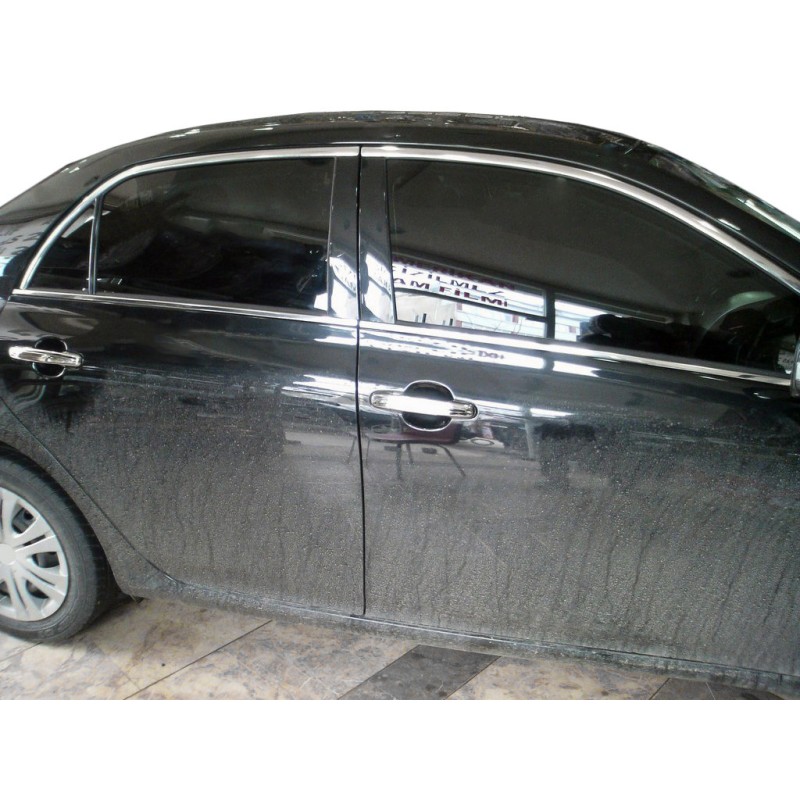 Верхня окантовка стекол (4 шт, нерж) для Toyota Corolla 2007-2013 рр