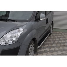 Бокові пороги Fullmond (2 шт., алюміній) Максі база для Fiat Doblo II 2010-2022 рр