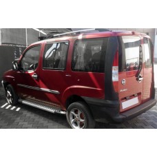 Бокові пороги Allmond Grey (2 шт., алюм.) Максі база для Fiat Doblo I 2005-2010 рр