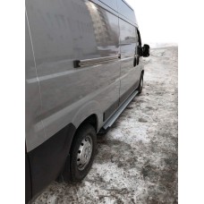Бокові пороги Allmond Grey (2 шт., алюм.) Довга база для Fiat Ducato 2006-2025 рр