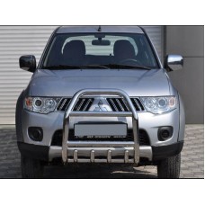 Передній захист QT007 (нерж.) для Mitsubishi Pajero Sport 2008-2015 рр