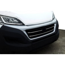 Накладки на решітку радіатора 2014-2022 (3 шт, нерж.) для Fiat Ducato рр