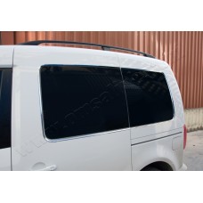 Обводка задних стекол (12 шт, нерж) для Volkswagen Caddy 2004-2010 гг