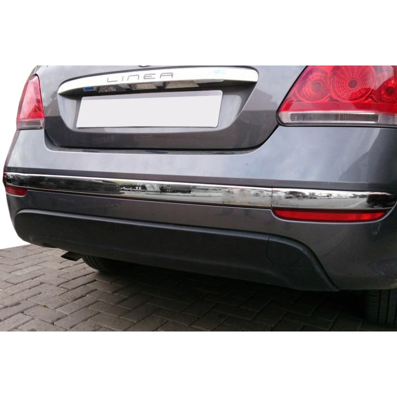 Накладки на задній торец бампера (2012-2025, нерж., 3 шт) для Fiat Linea рр