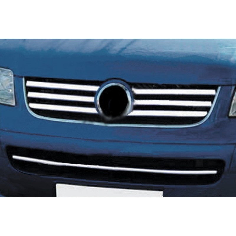Накладки на решетку (6 шт, нерж) Carmos - Турецкая сталь для Volkswagen T5 Multivan 2003-2010 гг