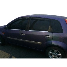 Зовнішня окантовка стекол (4 шт, нерж) Carmos - Турецька сталь для Ford Fiesta 2002-2008 рр