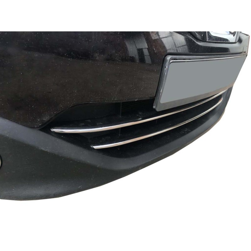 Полоски на нижнюю решетку (2 шт, нерж) для Nissan Qashqai 2010-2014 гг