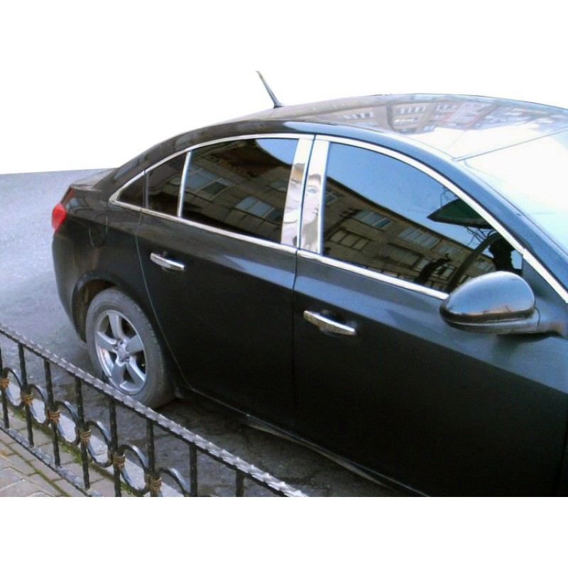 Накладки на стойки (6 шт, нерж.) для Chevrolet Cruze 2009-2015 гг