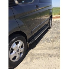 Бокові пороги Bosphorus Grey (2 шт., алюміній) Довга база для Ford Custom 2013-2022 рр