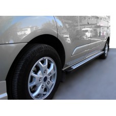 Боковые пороги DOT-Line (2 шт., алюм.) Макси база для Ford Connect 2014-2021 гг