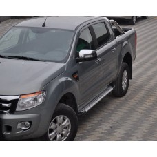 Бокові пороги Allmond Grey (2 шт., алюм) для Ford Ranger 2011-2022 рр
