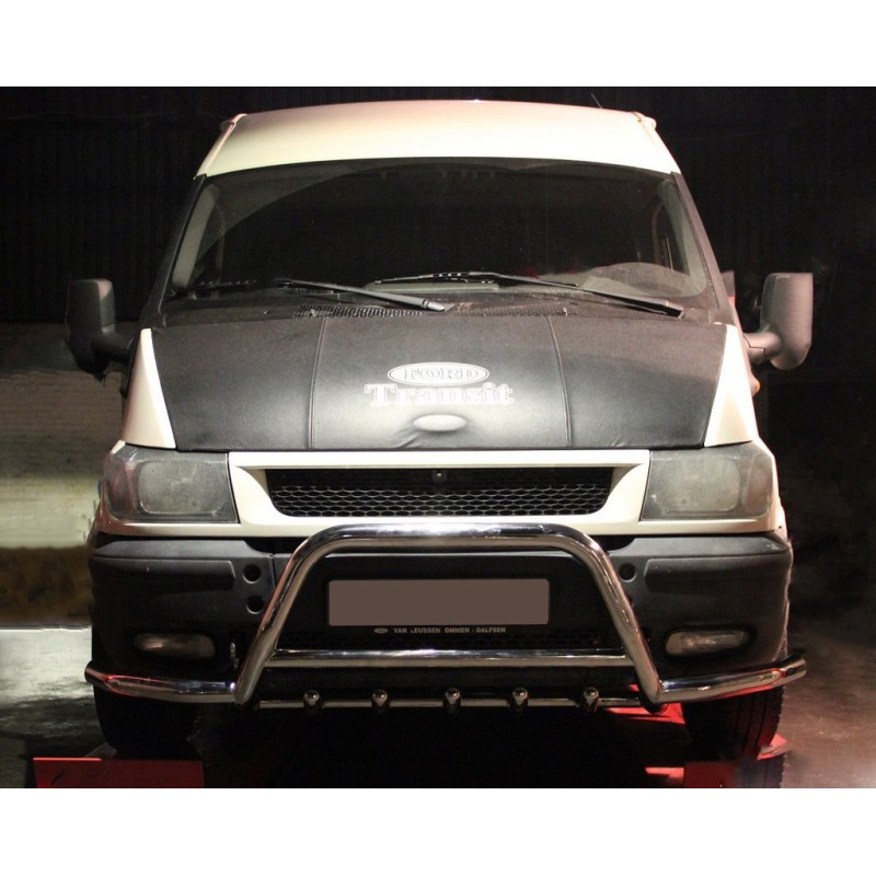 Кенгурятник з вусами WT003-Plus (2000-2006, нерж.) для Ford Transit рр