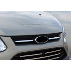 Накладки на верхню решітку 2013-2018 (2 шт., нерж.) для Ford Custom рр