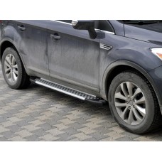 Боковые пороги Allmond Grey (2 шт, алюм.) для Ford Kuga 2008-2013 гг