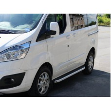 Боковые пороги Fullmond (2 шт., алюм.) Короткая база для Ford Custom 2013-2022 гг