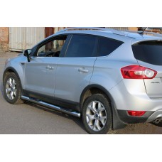 Бічні труби прямі (2 шт., нерж.) для Ford Kuga 2008-2013 рр