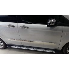 Бокові пороги DotLine (2 шт., Алюміній) для Ford Courier 2014-2023 рр